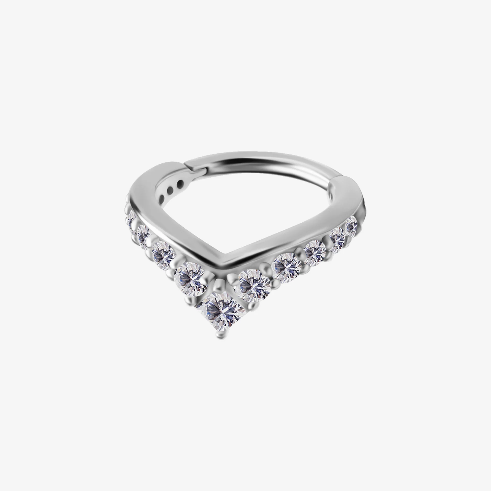 Piranha Argola Shiny Crown Clicker Steel Basicline - Image 2