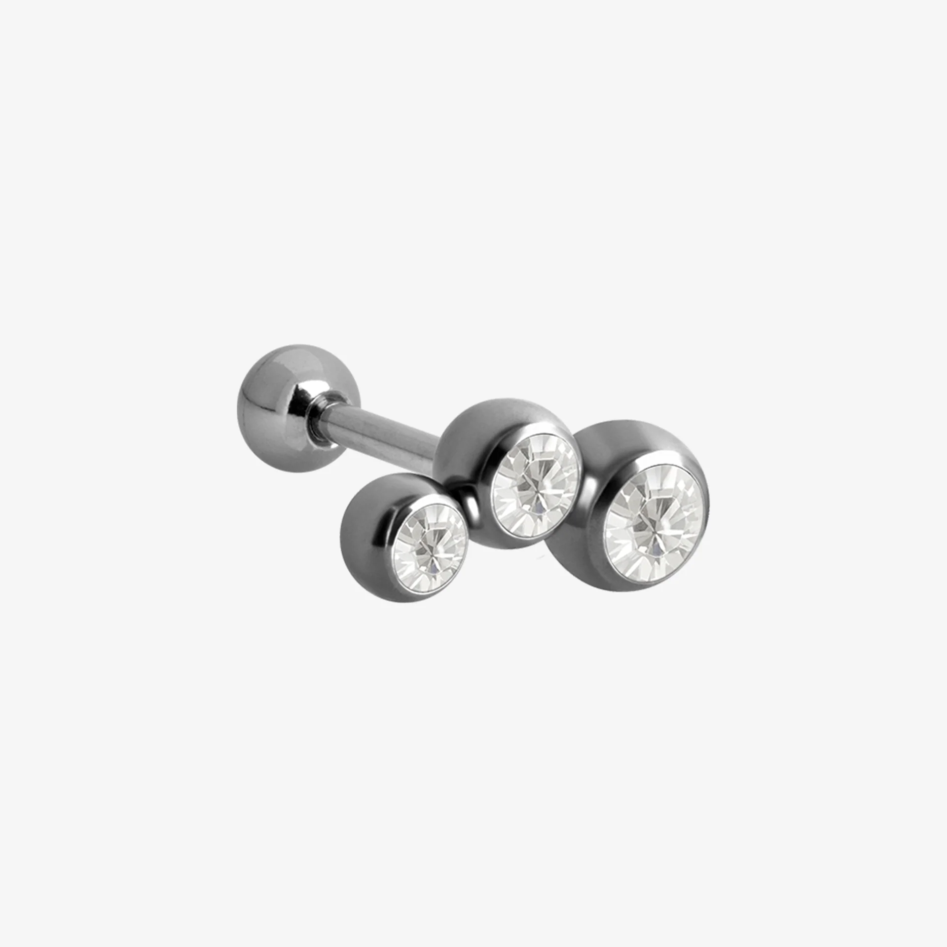Piranha Earbarbell 3 Ball Crystals Steel Basicline - Image 3