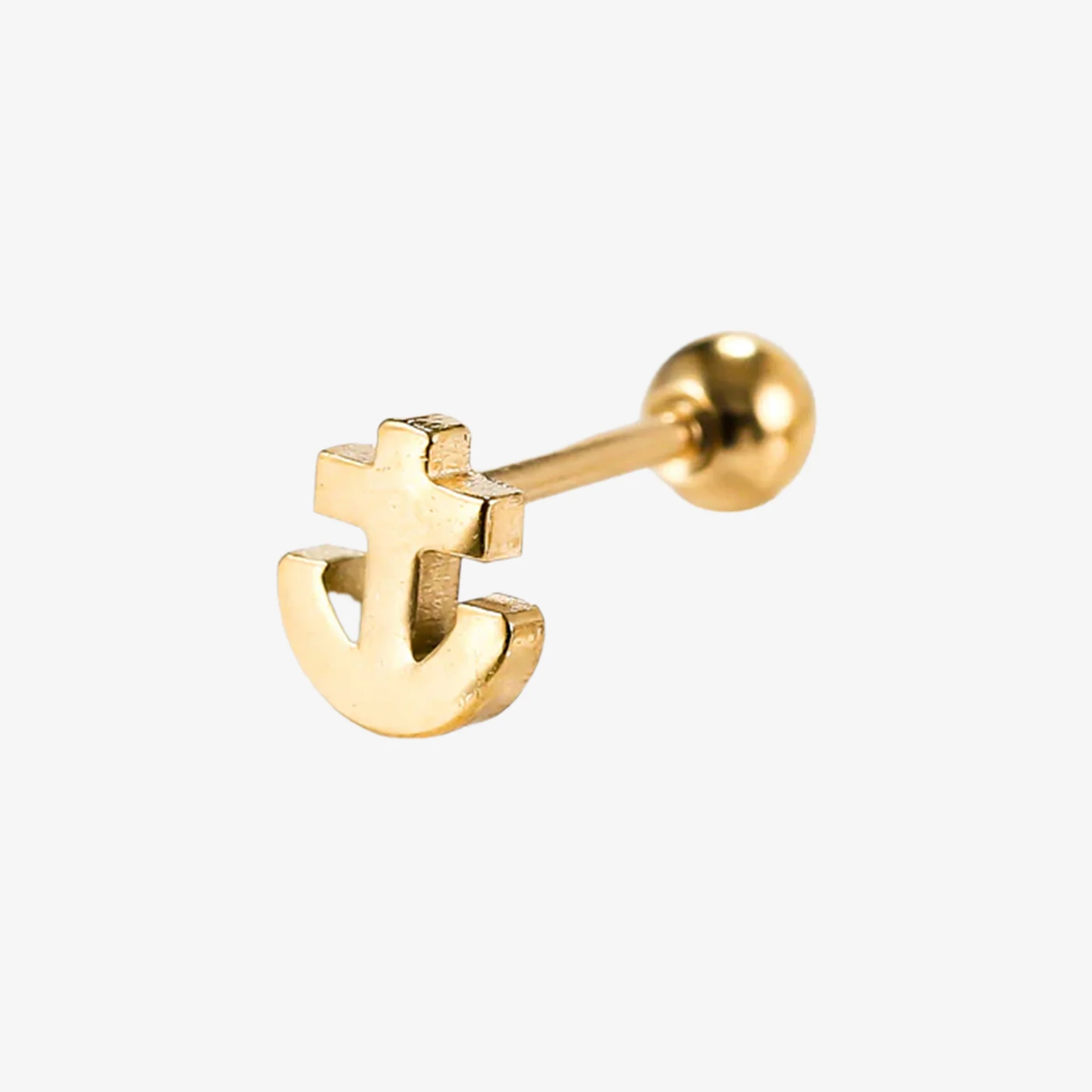 Piranha EarBarbell Anchor Steel Zirconline
