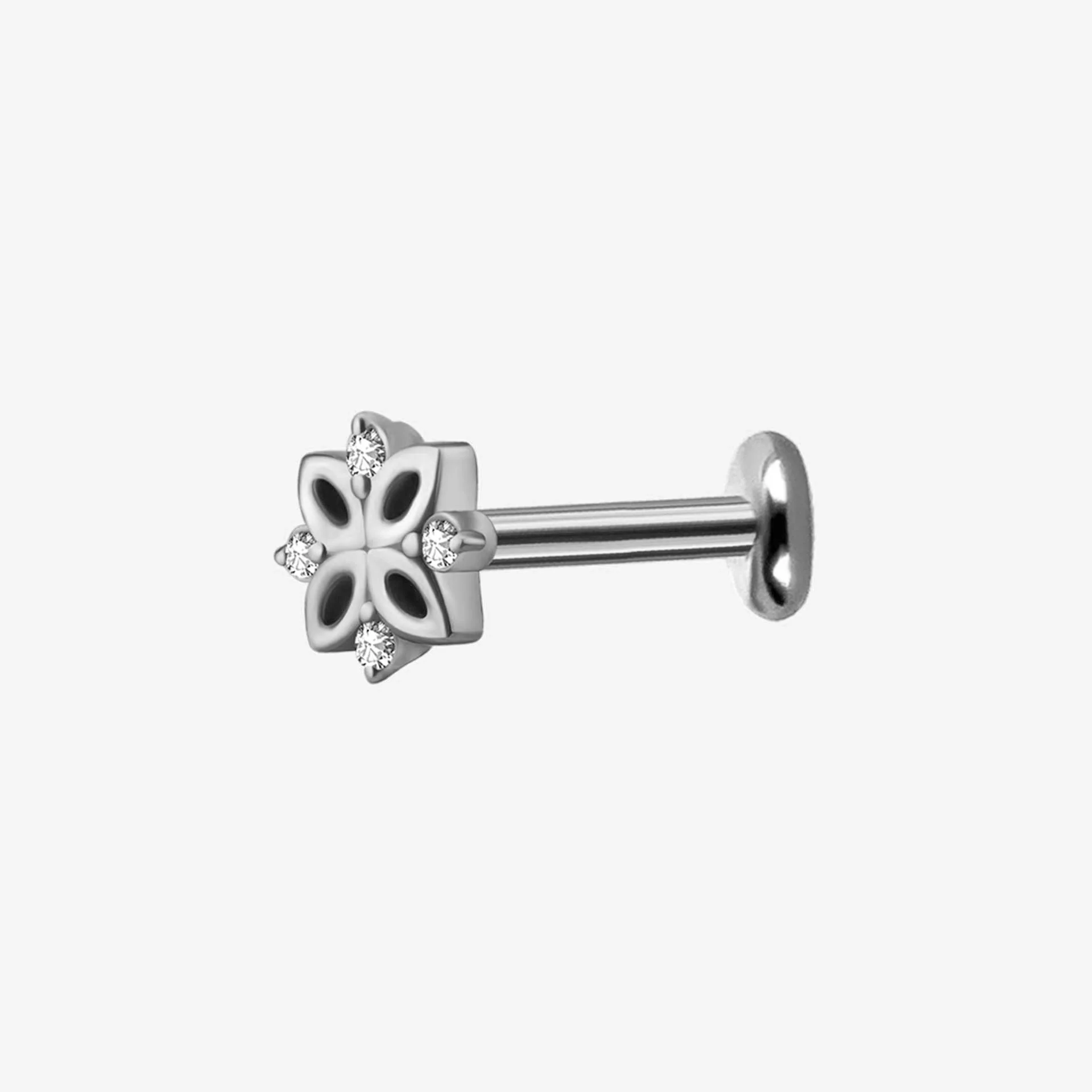Piranha Labret Floral Bright Steel Basicline