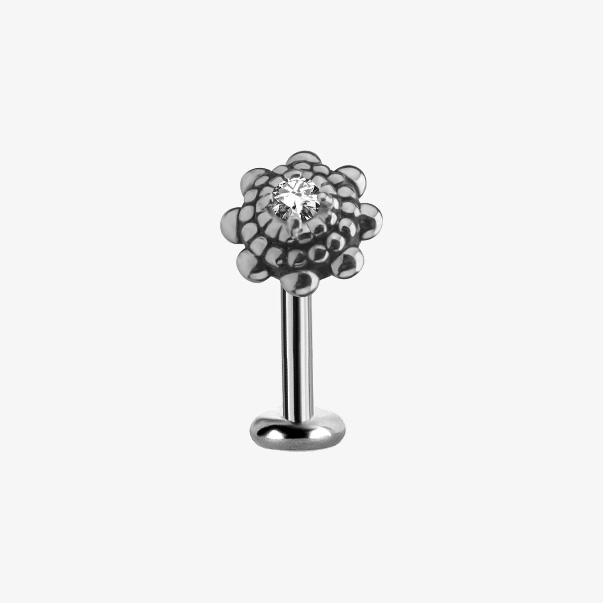 Piranha Labret Flower Crystal Steel Basicline