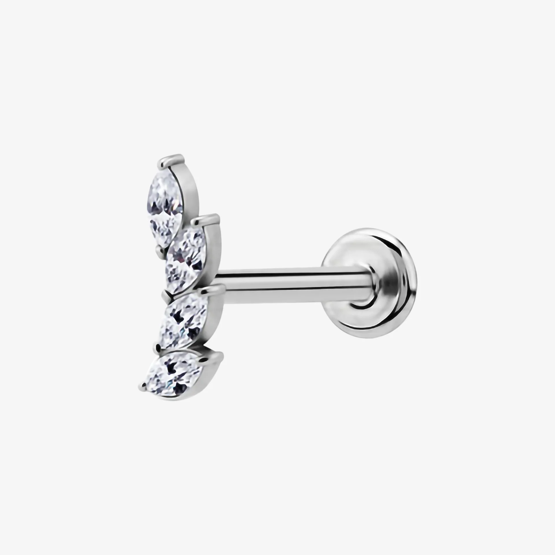 Piranha Labret Leaves Crystal Steel Basicline