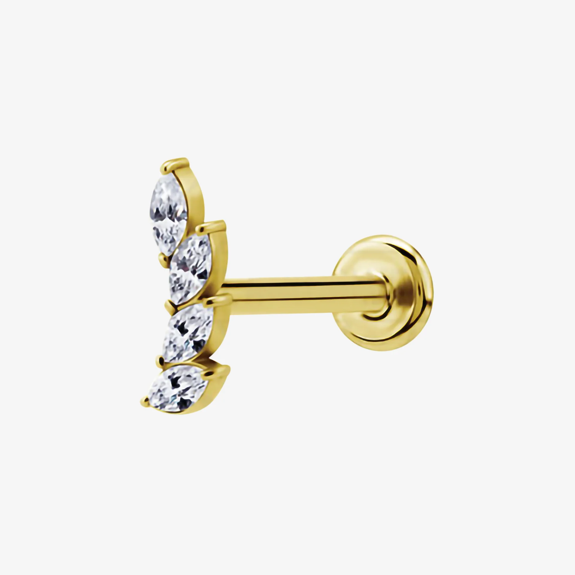 Piranha Labret Leaves Crystal Steel Zirconline
