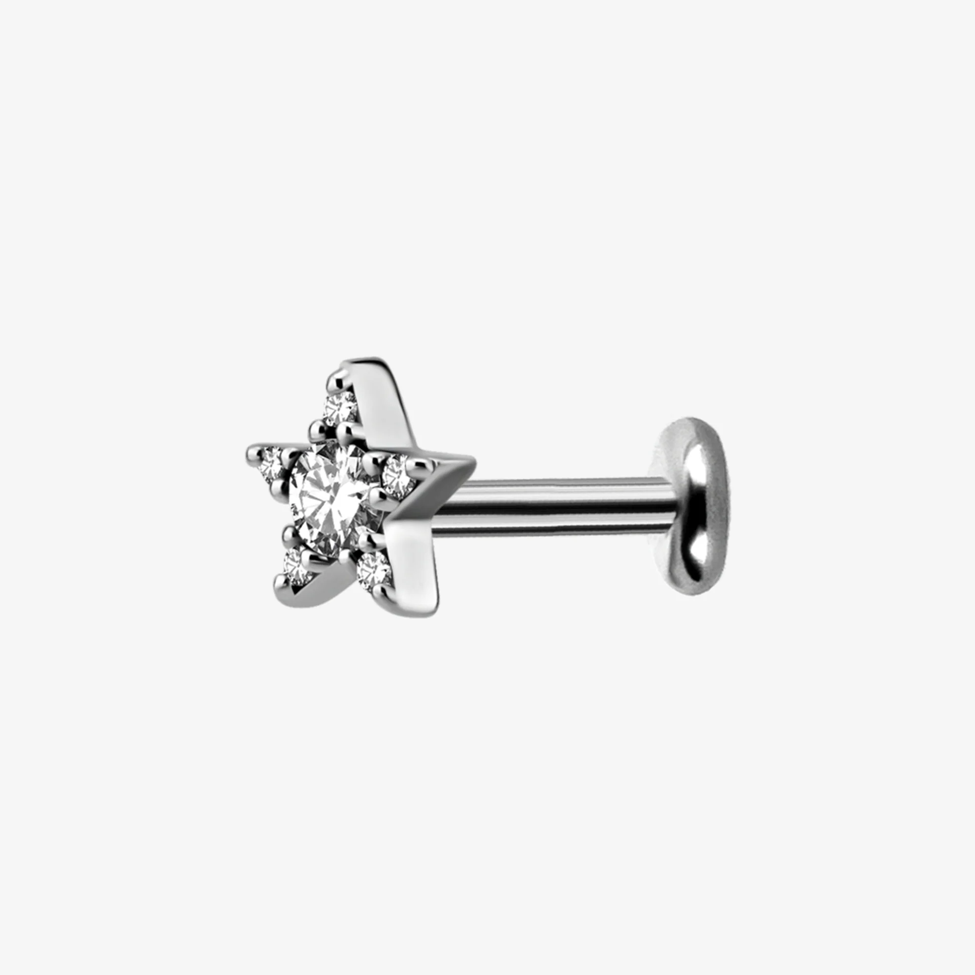 Piranha Labret Star Jewelled Steel Basicline - Image 2