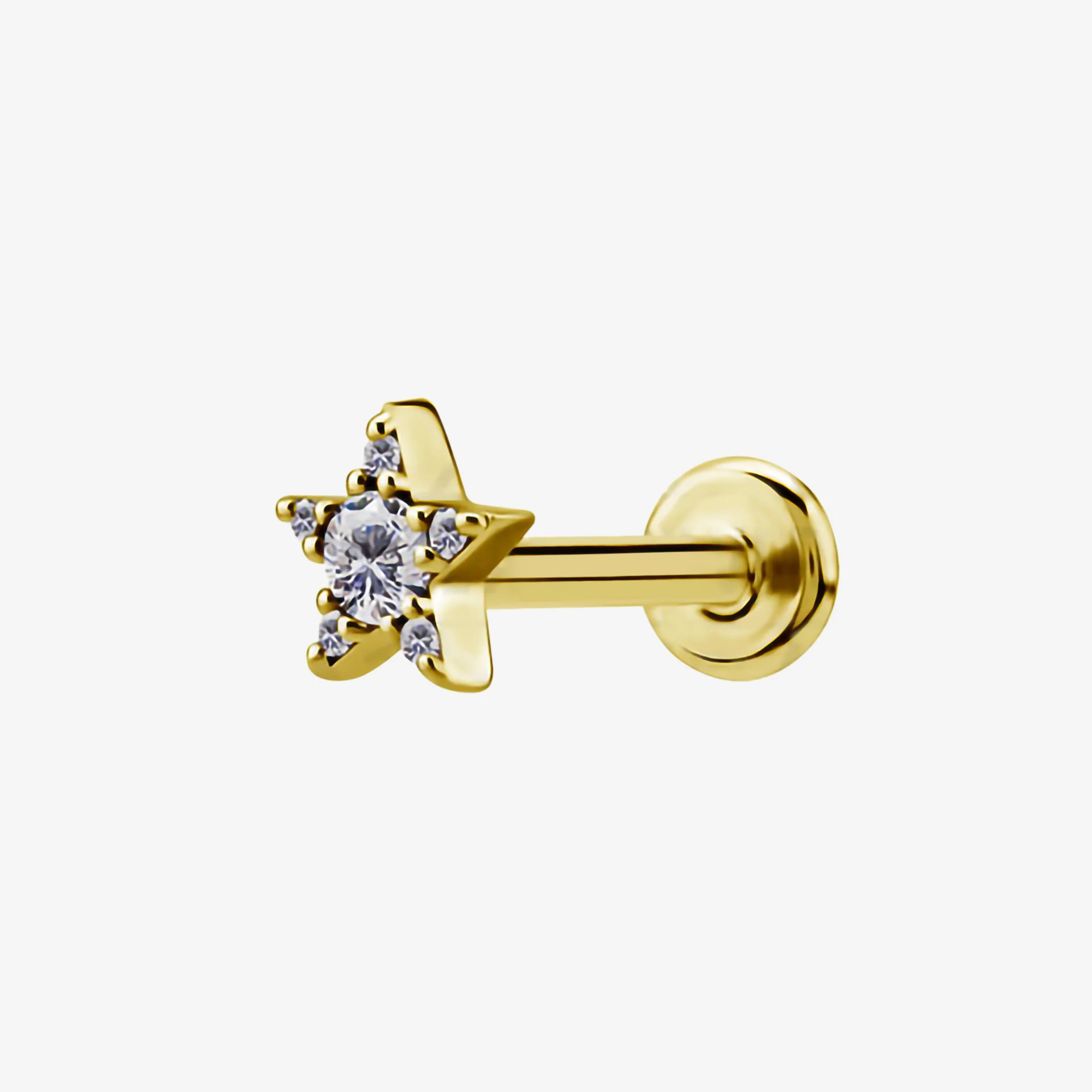 Piranha Labret Star Jewelled Steel Zirconline