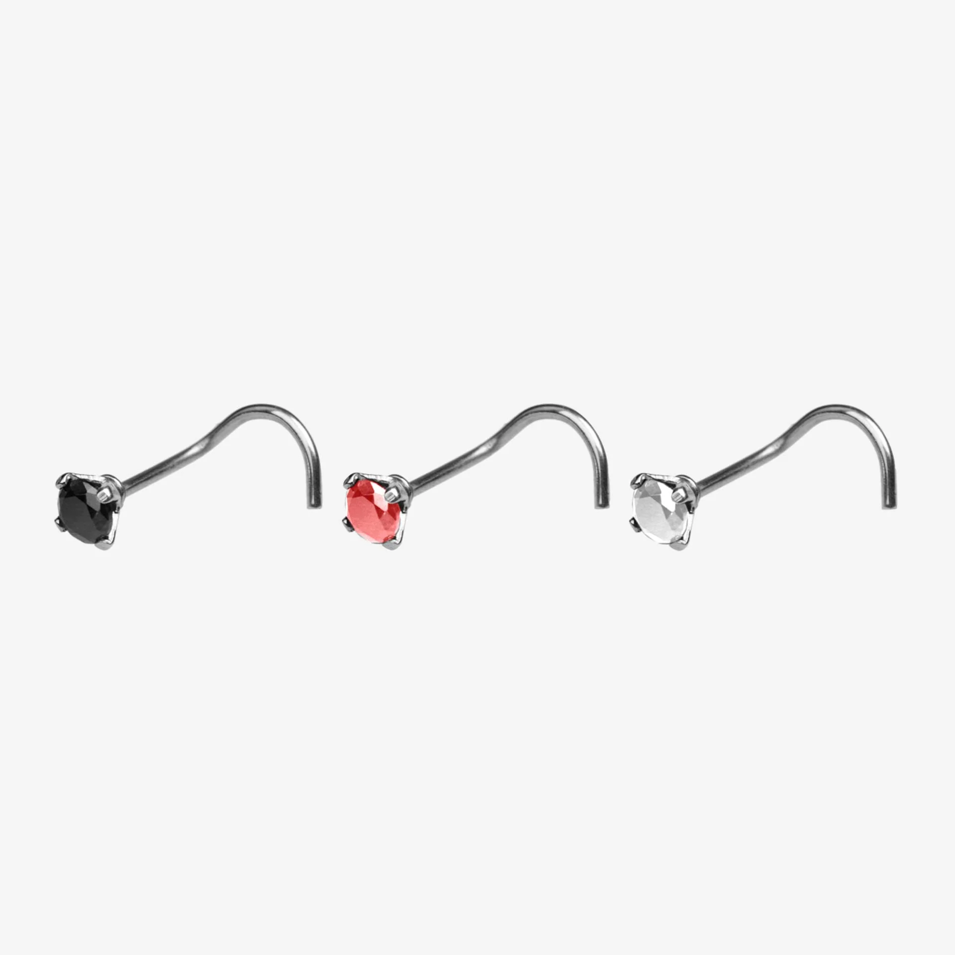 Piranha Nose Aço Cirúrgico com Pedra Grande 316L