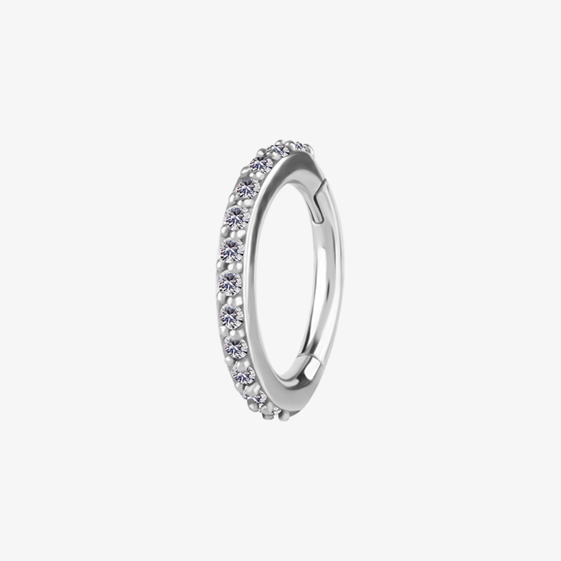 Piranha Argola Hinged Jewelled Rook Oval Steel Basicline