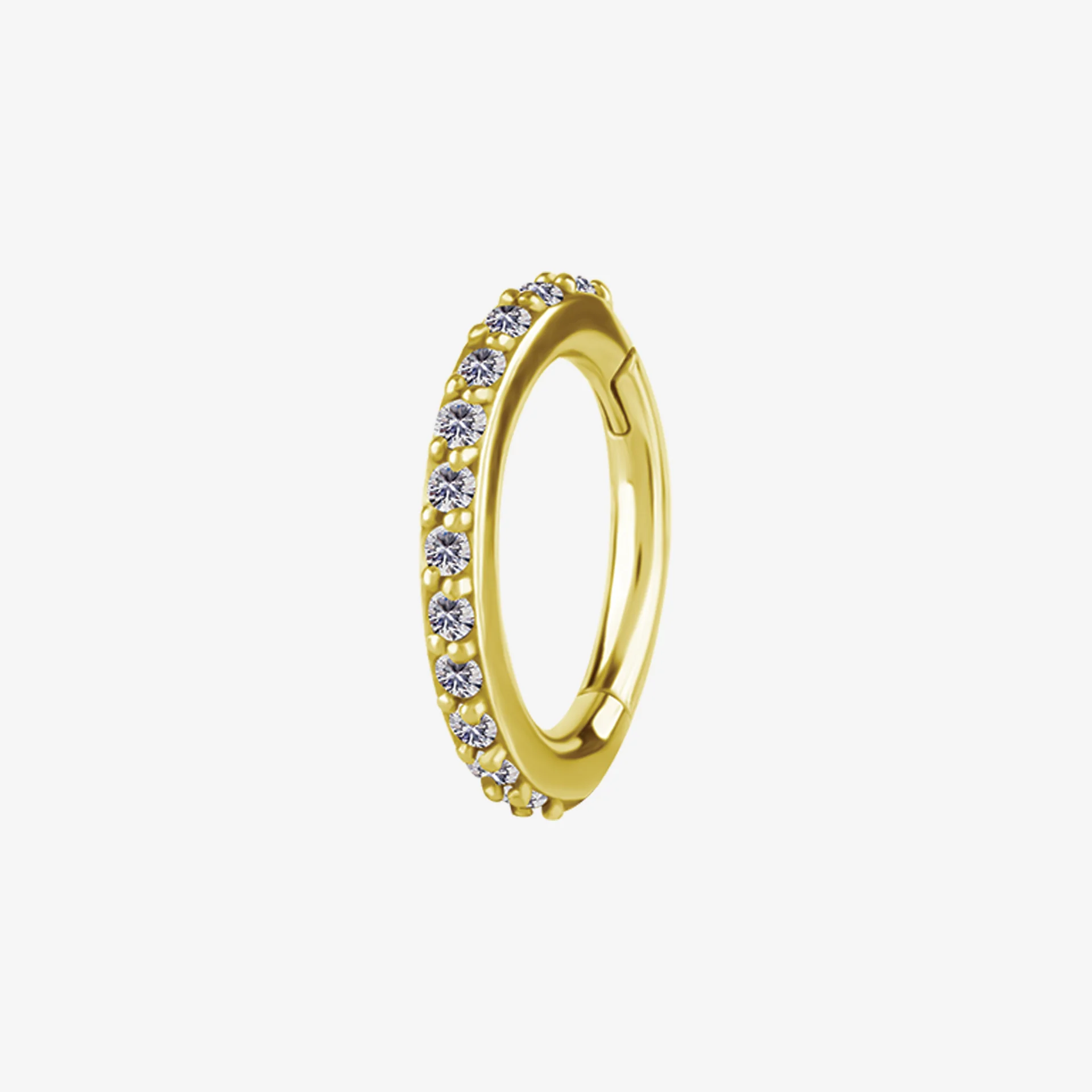 Piranha Argola Hinged Jewelled Rook Oval Steel Zirconline