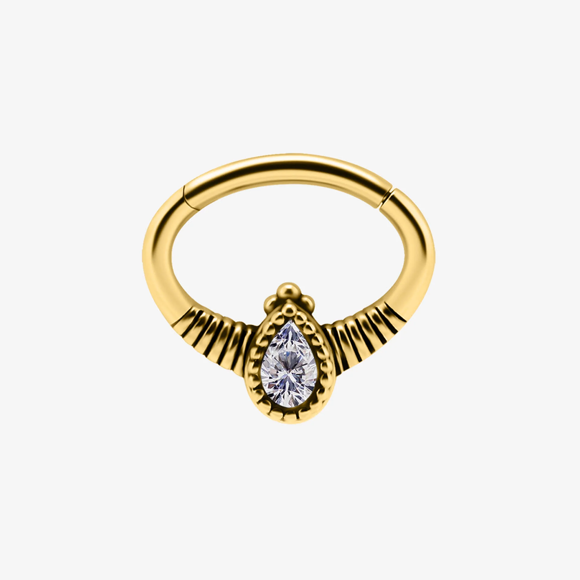 Piranha Septum Hinged Drop Crystal Steel Zirconline
