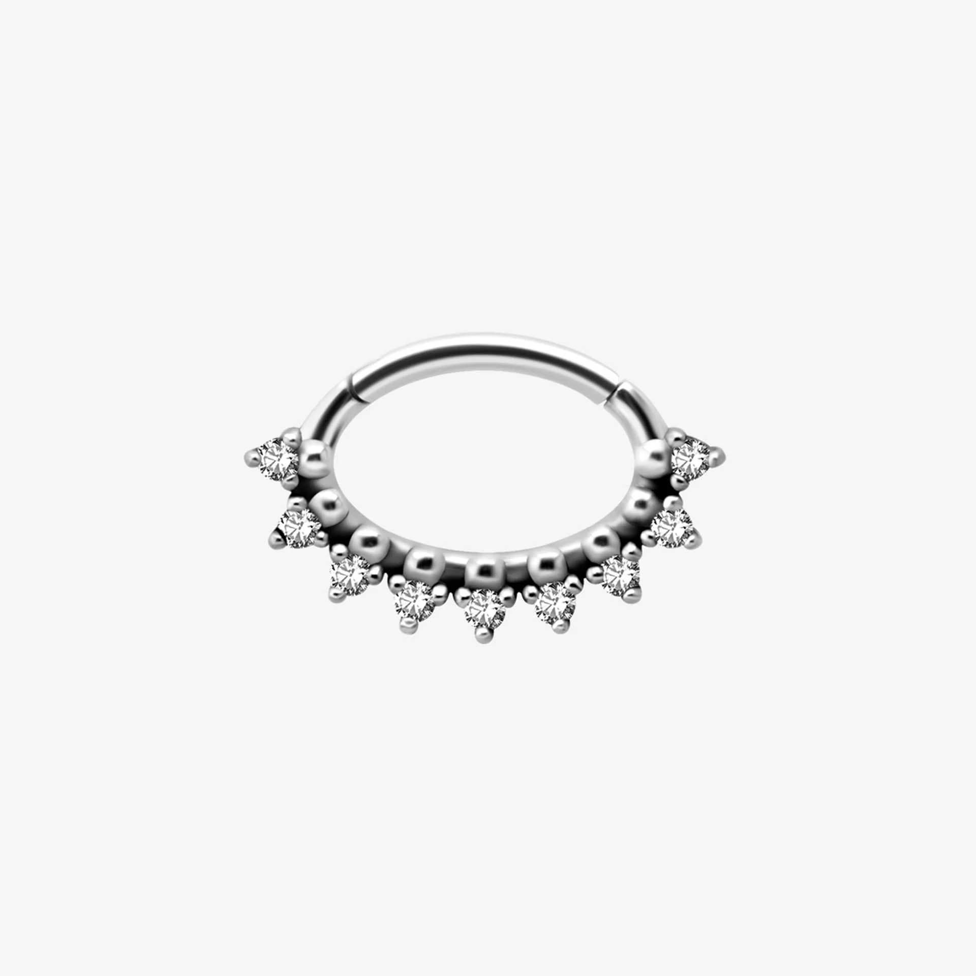 Piranha Septum Hinged Shiny Crystals Steel Basicline