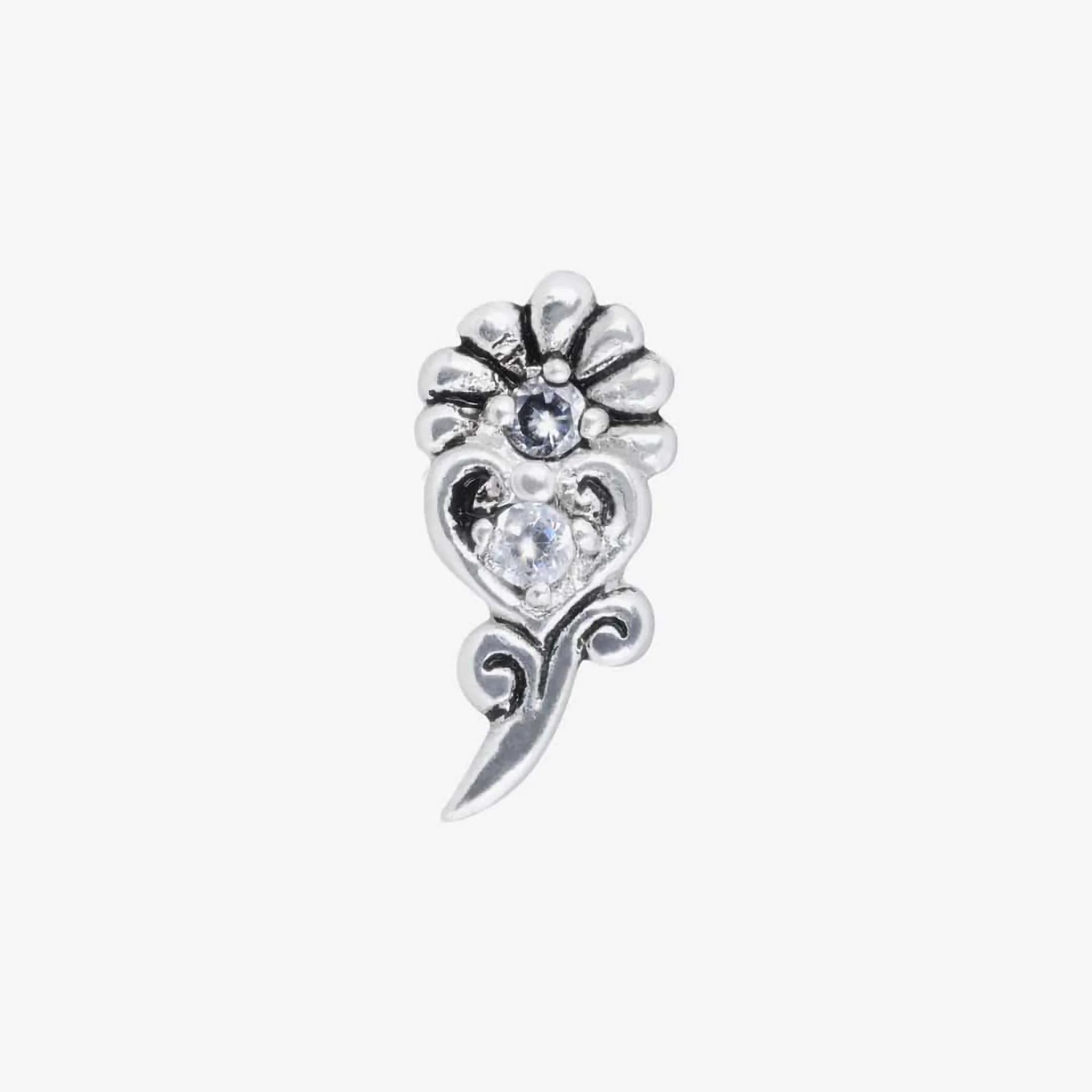 Wildcat Earbarbell Flower & Heart Steel Basicline