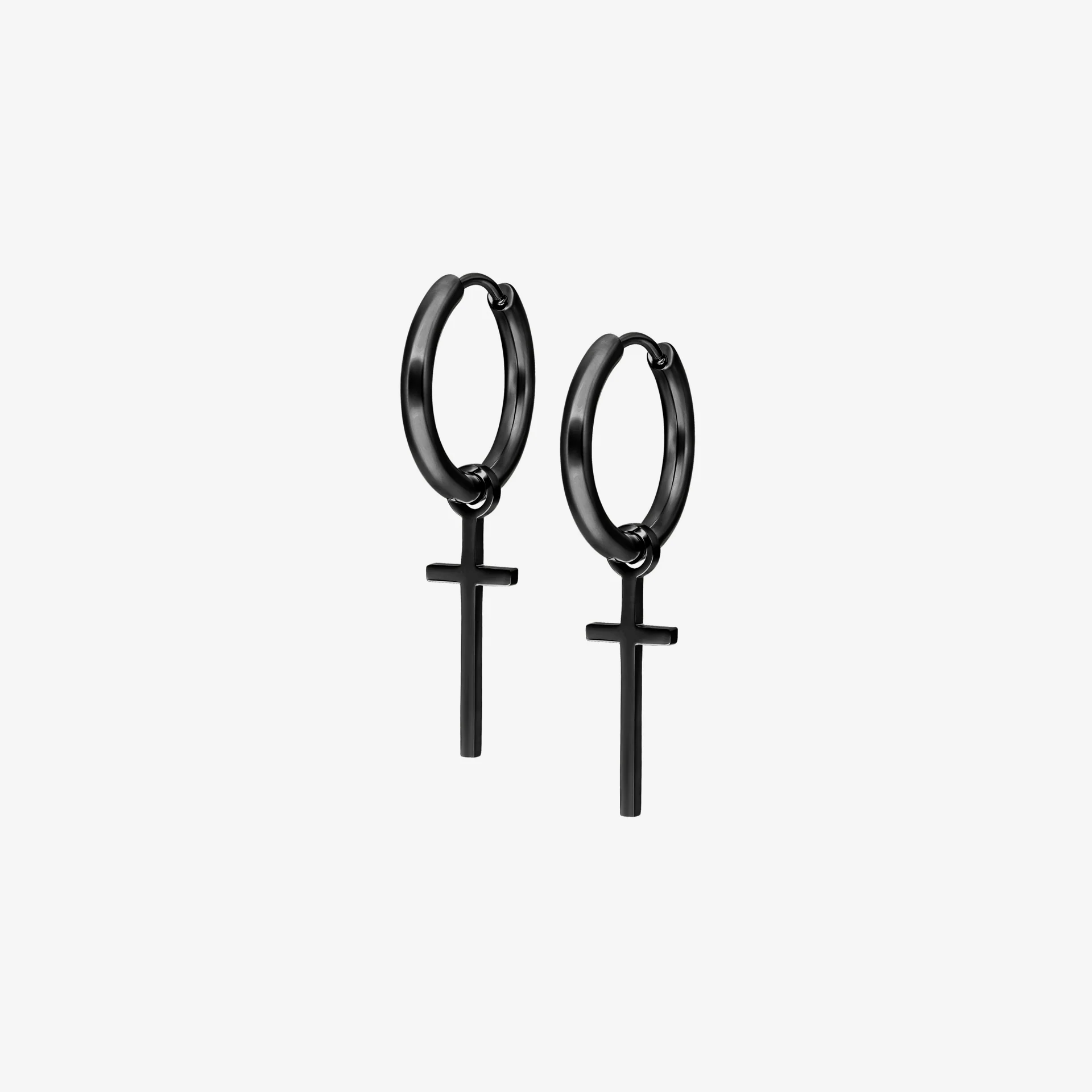 Wildcat Argola Basic Little Cross Hoops Steel Blackline